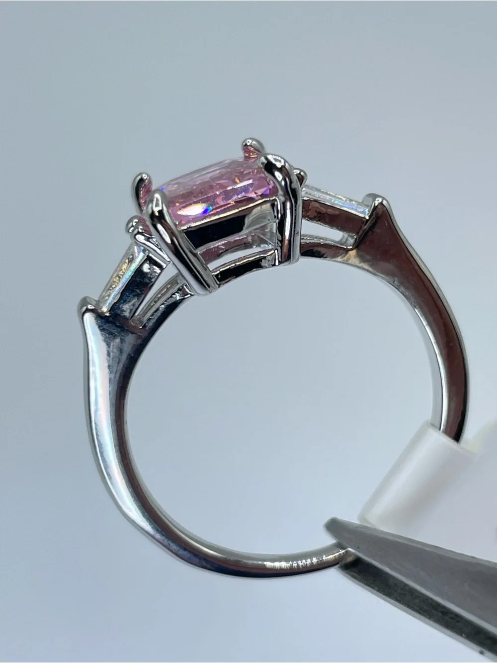 Swarovski Crystals Elements Pink Crystal Solitaire Glam Cocktail Ring Sz 9